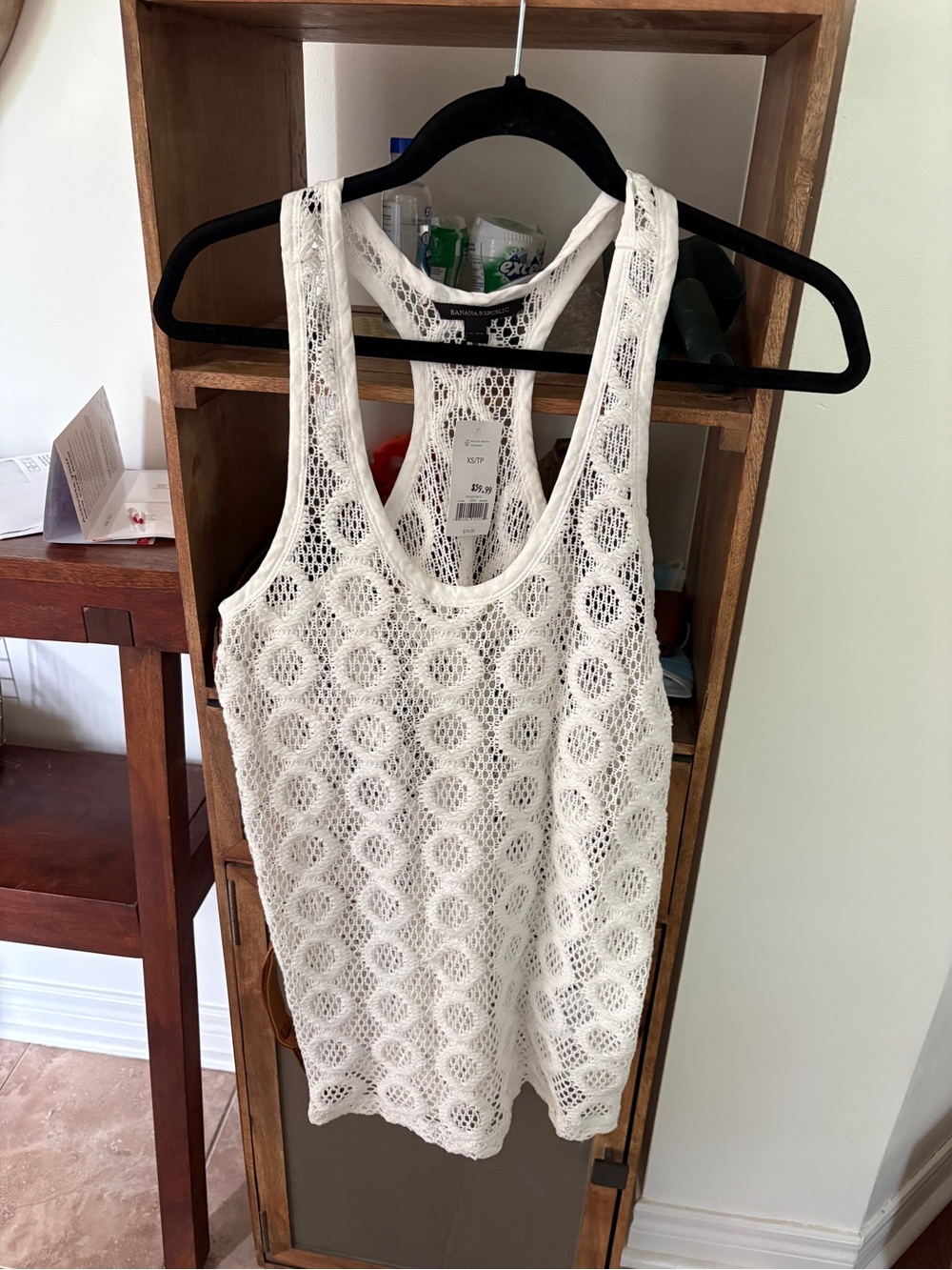 NWT Banana Republic White Crochet Tank Top